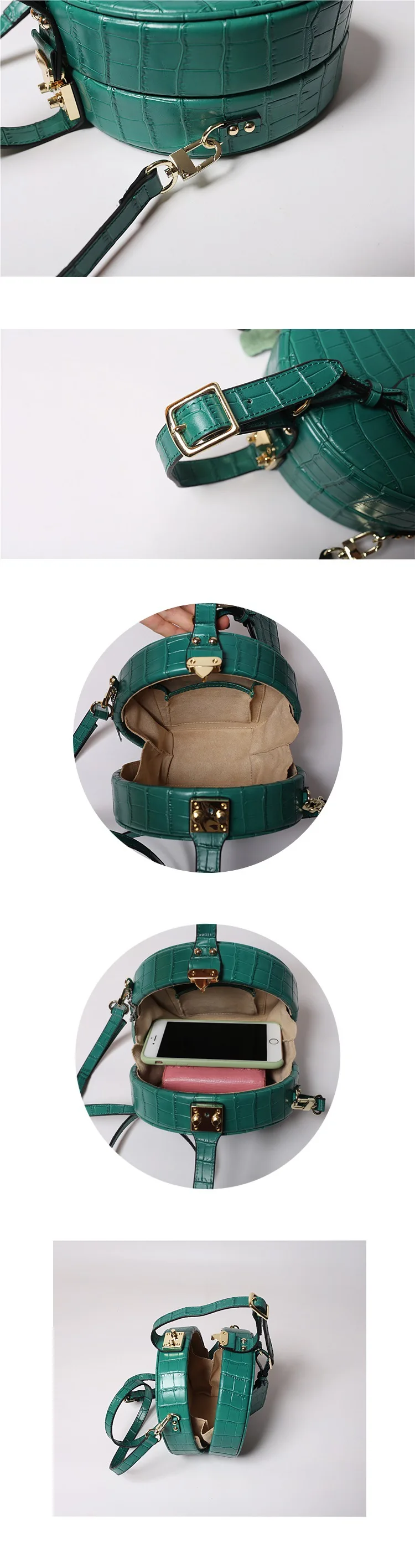 Маленькая круглая сумка из крокодиловой кожи, женская сумка через плечо, роскошные женские сумки, дизайнерские сумки