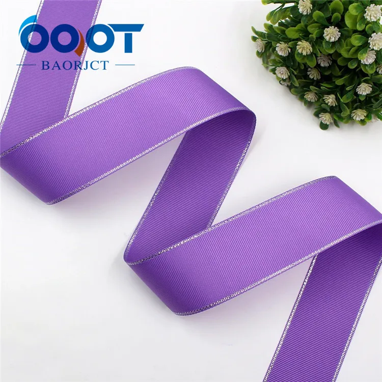 OOOT BAORJCT I-19316-595 38 мм 10 ярдов Серебряный двусторонний grosgrain ленты, DIY лук кепки аксессуары и украшения - Цвет: I-19316-603