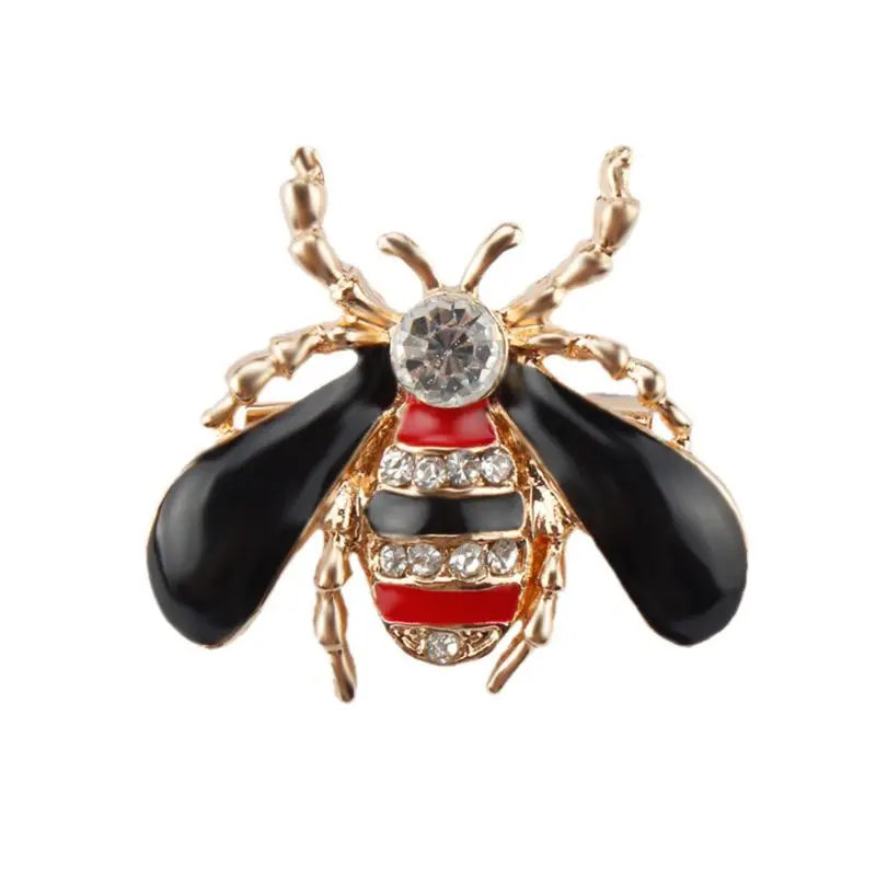

Bee Brooch Enamel Rhinestone Bug Honey Pin Exquisite Clothes Dress Scarf Decoration Animal Fashion Bouquet Badge Gift