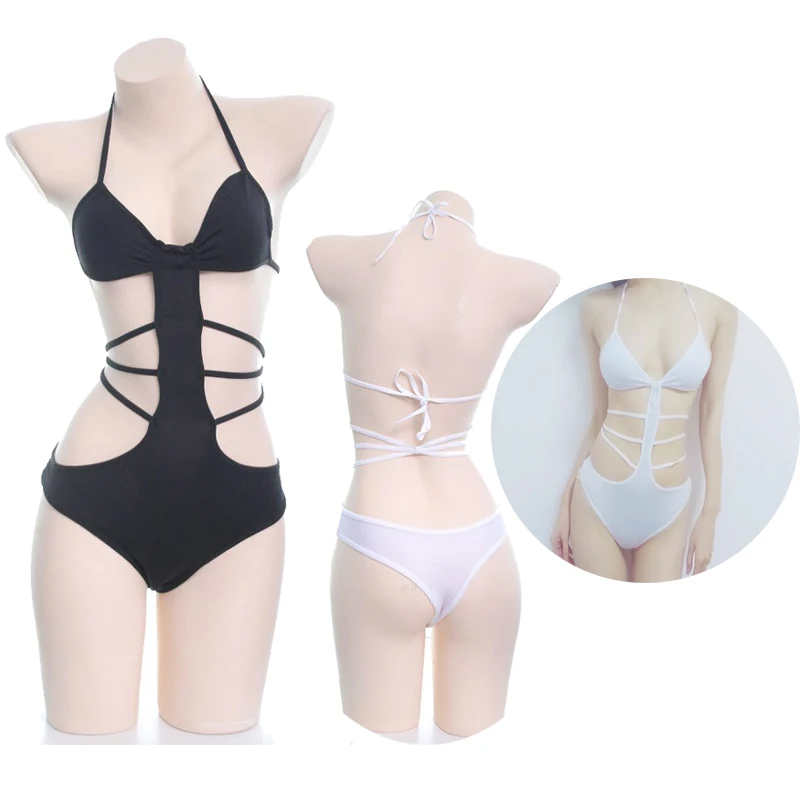 

Japanese Sexy Sukumizu One piece Frenulum Swimwear underwear Adult Bikini lenceria Women bundled Lingerie fantezi erotik 2019