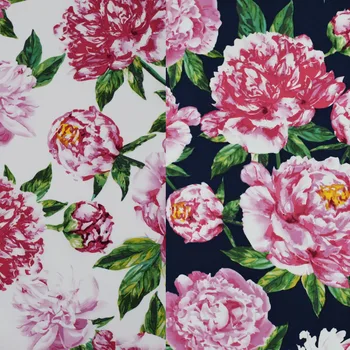 

2 colors Hibiscus flowers reactive dyeing pure cotton fabric for dress shirt bazin riche getzner telas por metro tissu tissus