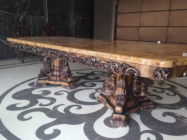 Us 18480 25 M Da Tavolo In Marmo Tavolo Da Pranzo Europeo Puro Legno Massello Intagliato A Mano Grande Tavolo 2 Metri 3 Metri In Arredo Per Sala