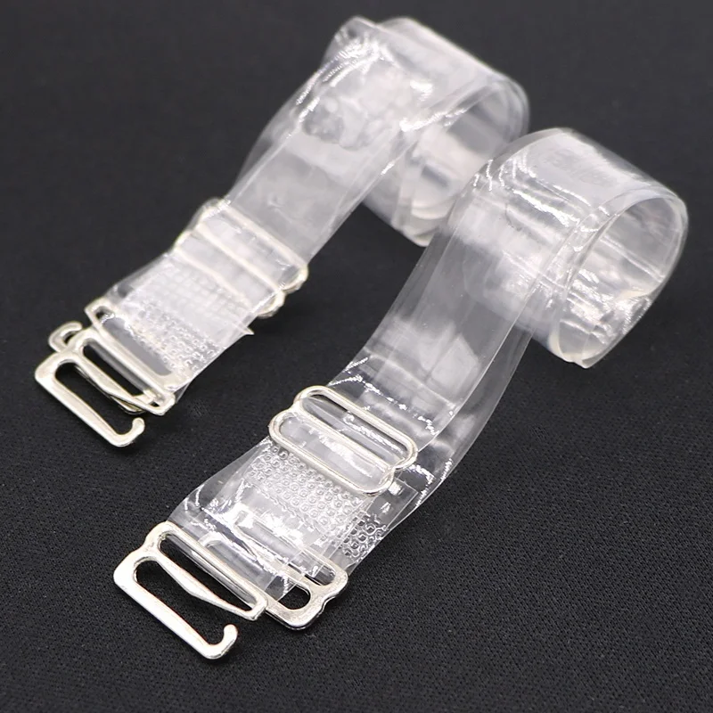 3pair/lot Metal Invisible Bra Straps Women's Elastic Transparent Silicone Bra Straps Adjustable