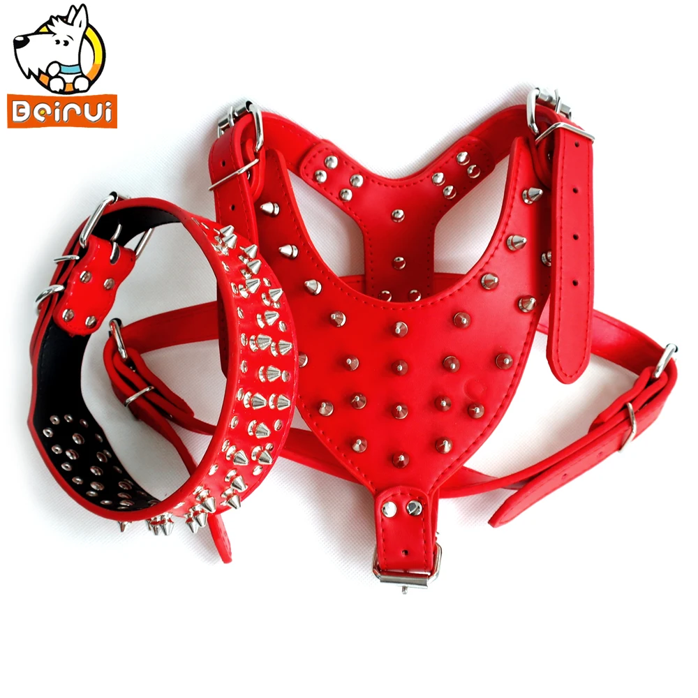 Buy Spiked Studded Dog Collar and Harness Set 7 Colors