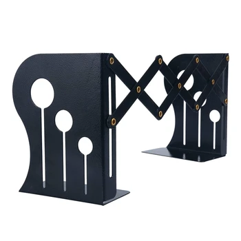 

Bookends Iron Adjustable Books Holder Stand Desk Heavy Duty Non Skid Bookend Small