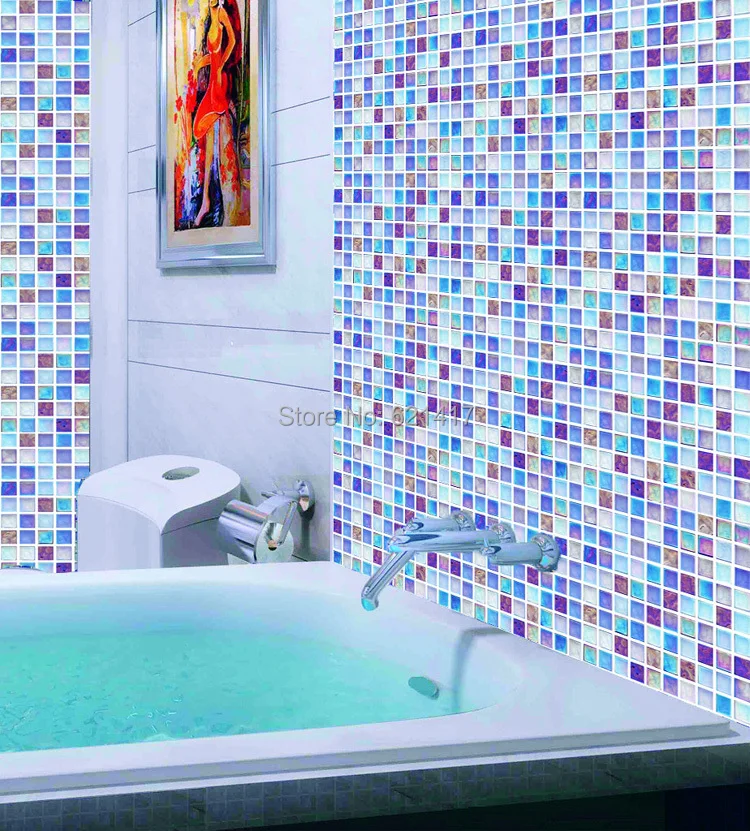 Multi Color Gl Mosaic Tile Techieblogie Info Multicolor Blue Gl Mosaic Tiles Kitchen Backsplash
