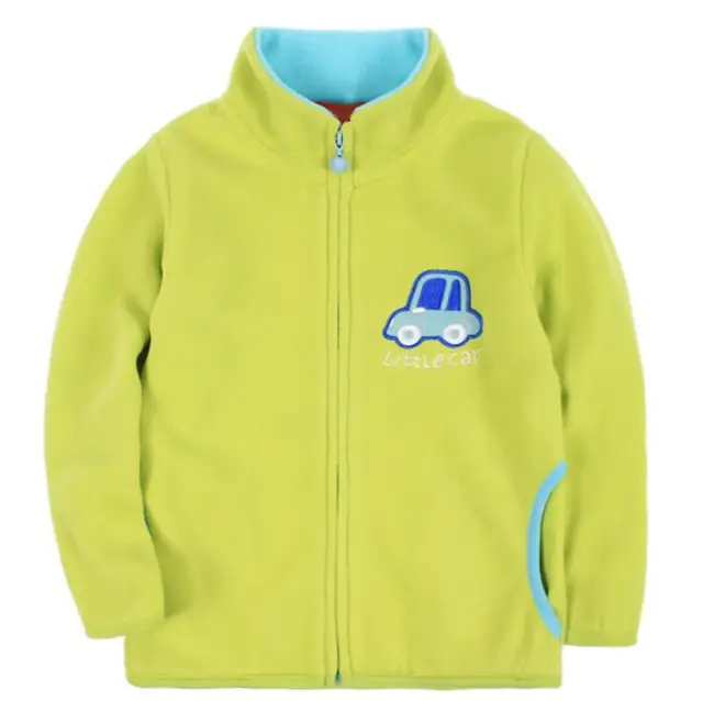 1-9Y Fashion Fleece Solid Kids Coat Full Sleeve With Zipper Spring Winter Children Jackets For Girls Boys KW-1625-3