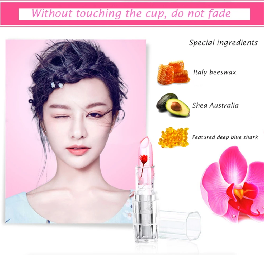 Lip Care 6 Color Lip plumper Long Lasting Lip Balm Magic Jelly Flower Color Changing Lipstick Makeup Moisturizer Lip Gloss TSLM2