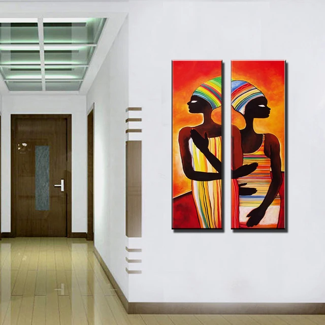 Acrylic african woman painting abstraite modern figure