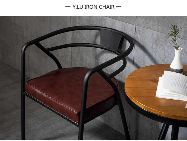 Hot Loft Metal dining chair with armrest American sofa chair metal leather chair living room furniture retro leisure bar Chair Hot Loft Metal dining chair with armrest American sofa chair metal leather chair living room furniture retro leisure bar Chair