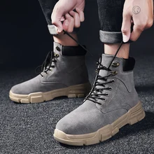 Мужская повседневная обувь; ботинки в байкерском стиле; зимние тактические ботильоны; мужские военные ботинки из свиной кожи; мужские зимние армейские ботинки; Новинка