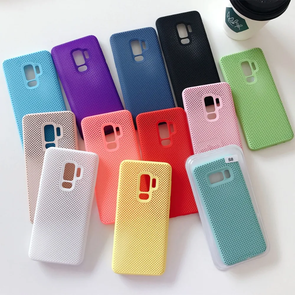 

Cases For Samsung S9 S9Plus Note 8 Note 9 Net Breathable Phone Case For Samsung S8 S8 Plus Note8 Note9 soft silicone case