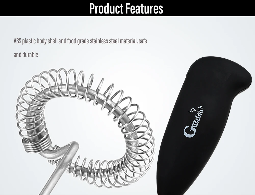 Gustino Electric Hand Mixer Egg Beater Coffee Juice Stirrer