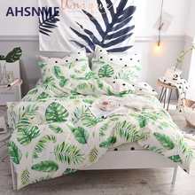 AHSNME весеннее крутое Новое постельное белье из хлопка, роскошное постельное белье, покрывало с тропическим зеленым растительным листом, пододеяльник, Комплект постельного белья