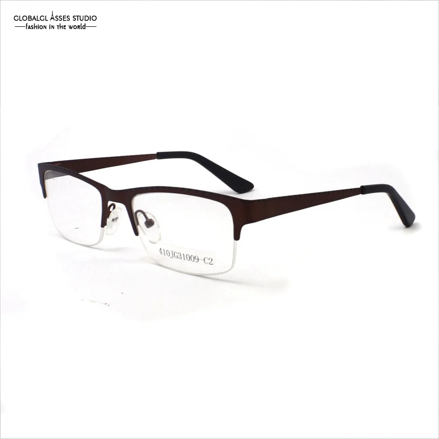 Fashion Half Frame Flexible Metal Glasses Prescription Frame Men Matt