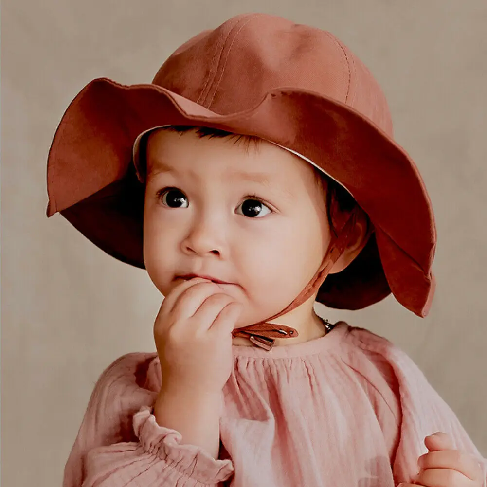 

Wide Brim Baby Sun Hat Cotton Kids Bucket Cap Summer Beach Girls Travel Outdoor Sun Helmet Cap Fisherman Hat