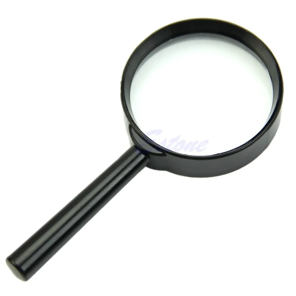 OOTDTY 5X 50mm Black Handheld Reading Magnifier Magnifying Glass Lens Loupe Zoomer Jewelry in