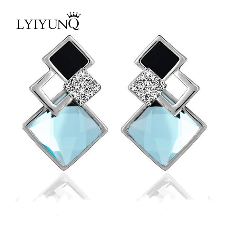 LYIYUNQ новые модные серьги от известного бренда свадебные украшения большие синие