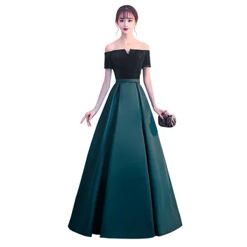 

Simple off the shoulder Lace Up A-line Elegant Velvet Long Evening Dresses Floor Length Party Prom Gown Evening Gowns