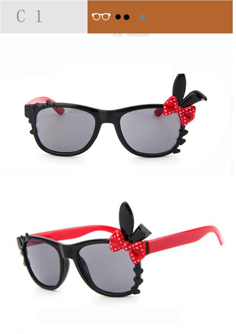jumlai New Children Rabbit ears Sunglasses Kids Designer Shades For Girls Boys Goggle Baby Glasses Oculos Infantil  (5)