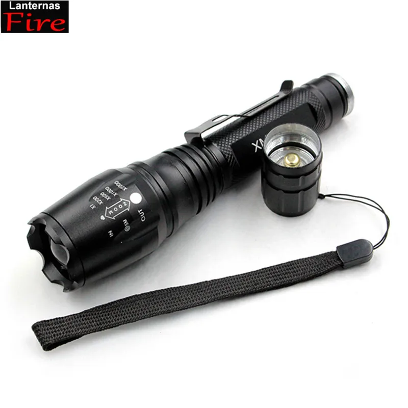 Flashlight 3800Lm CREE XM-L T6 5 modes Zoomable outdoor tactical led flashlight torch light by 2 x 18650 portable lanternas | Освещение