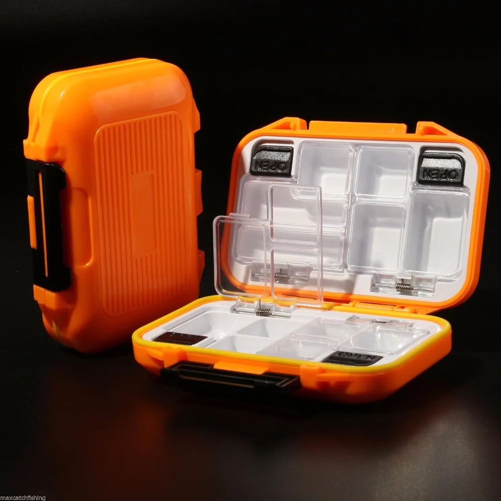 12 Compartments Plastic Fly Fishing Lure Tackle Box Double Sided High