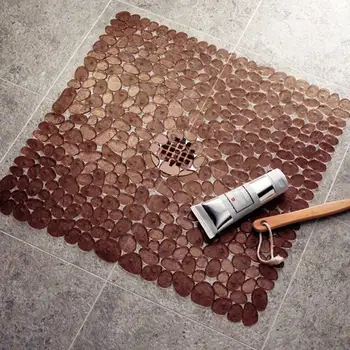 

PVC Solid color Quick Drain Shower Mat Anti-slip Bath Mat Carpet Bathroom Shower Suction Cup Pad Hotel Bathroom Toilet Mat