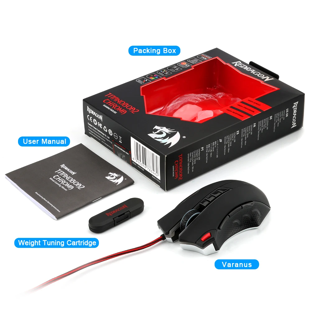 Redragon USB wired RGB Gaming Mouse 24000DPI 10 buttons laser programmable game mice LED backlight ergonomic for laptop computer Redragon USB wired RGB Gaming Mouse 24000DPI 10 buttons laser programmable game mice LED backlight ergonomic for laptop computer