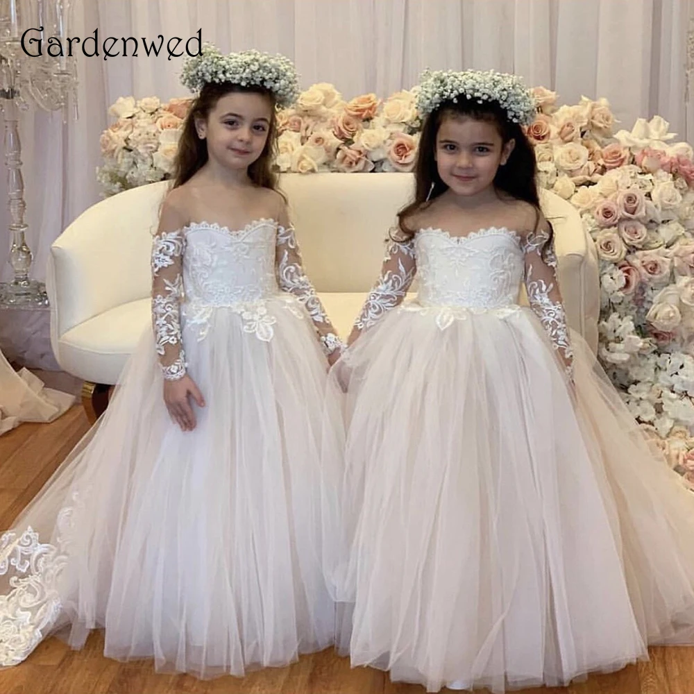 nude flower girl dress