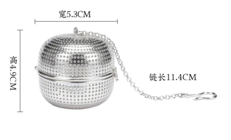  New S999 Silver Ball Tea Dip Net Filter with Hook Loose Tea Spice Ball with Rope Chain Home Kitchen - 1000008288207
