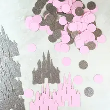 Замок конфетти | принцесса конфетти | серебро и розовый | Партия Конфетти | Baby Shower стол Декор записки confettis