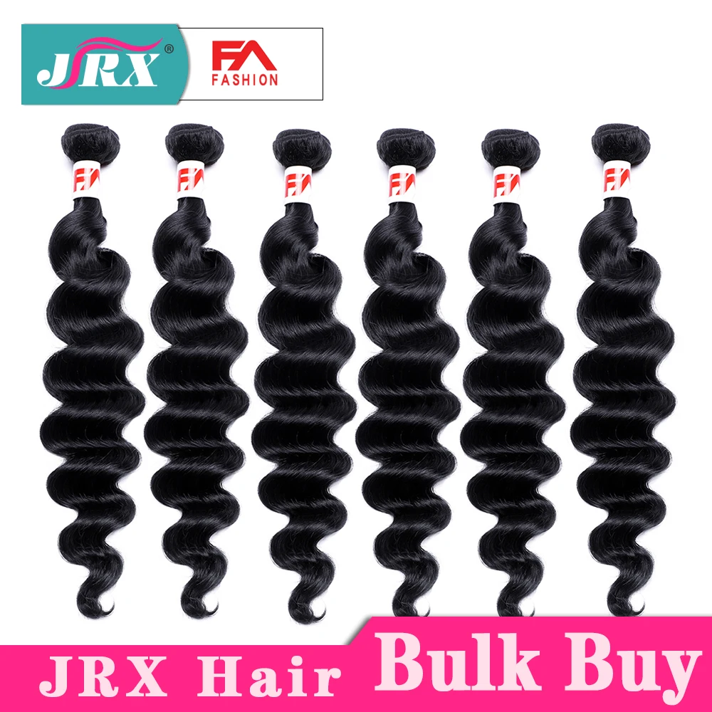 

JRX Hair Fafashion Series 9A Grade Brazilian Loose Deep Wave Hair Bundles Bulk Buy Natural Color 100% Human Hair Weaves 8-30inch