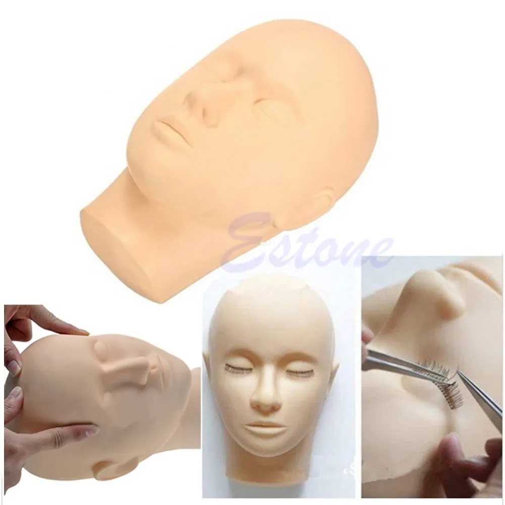 

Training Facial Massage Mannequin Flat Head Makeup Practice Eyelash Lashes Extension Hot!