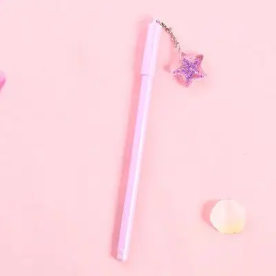 Purple Star 1 шт блестящая гелевая ручка, качественные канцелярские товары, черная 0,38 мм гелевая чернильная ручка, канцелярские принадлежности для офиса, поставщики офисных и школьных принадлежностей, инструменты - Цвет: Purple Star