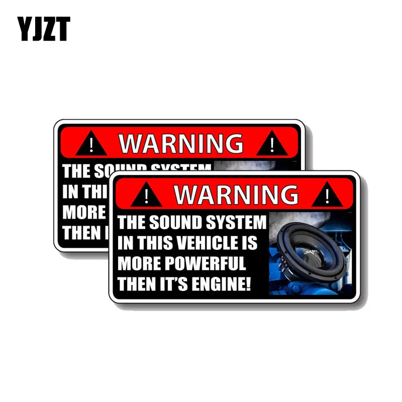 

YJZT 2X 12.5CM*6.2CM The Sound System IN THIS VEHICLE IS MORE POWERFUL THEN IT'S ENGINE Decal Car Sticker PVC 12-0379