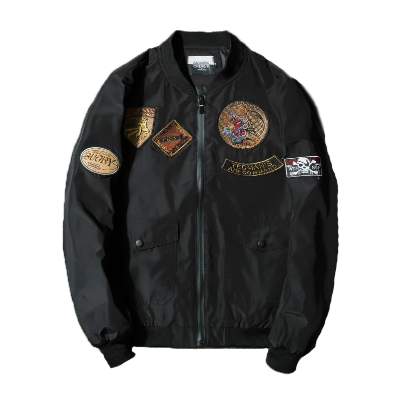 

Men's Clothing 2018 Pilot Jacket Men's Air Force Large Size Embroidered Jacket Trend Personality Youth Slim Baseball Wear