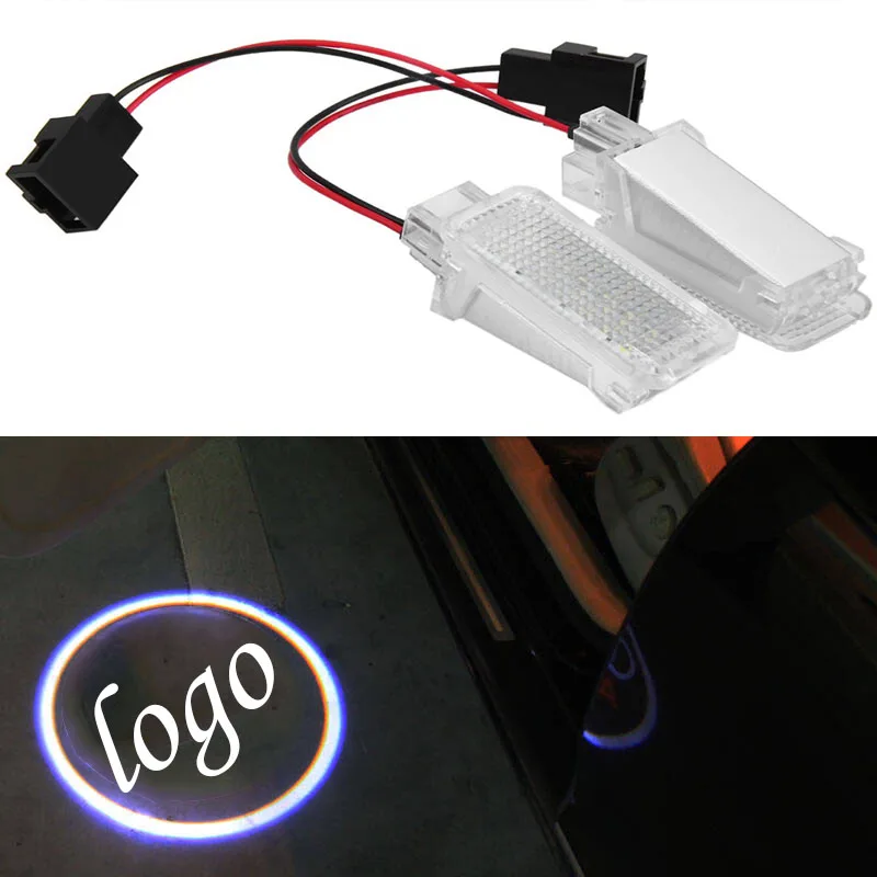

2pcs External Lights Car Door Projector Logo Lights For Audi A3 A4 A6 A8 Q7 Q5 RS4