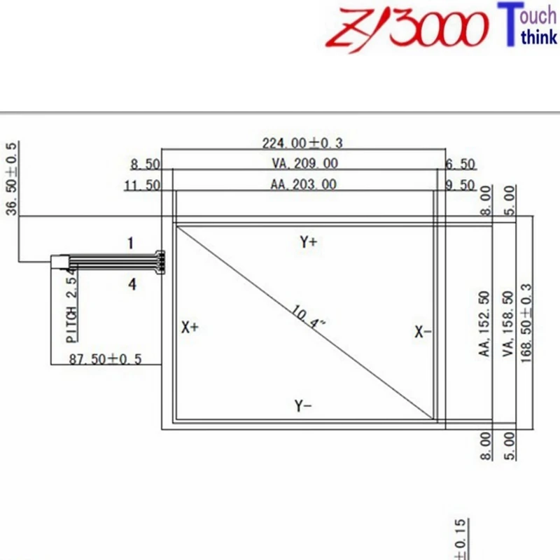 Запас 5 шт./лот 10,4 дюймов 224*168 Usb резистивная сенсорная панель