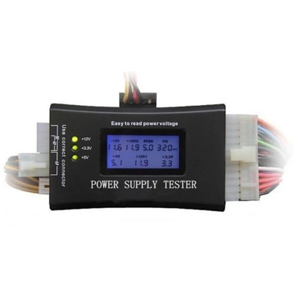 

Hot Digital LCD Display PC Computer 20/24 Pin Power Supply Tester Checker Power Measuring Diagnostic Tester Tools Free shipping