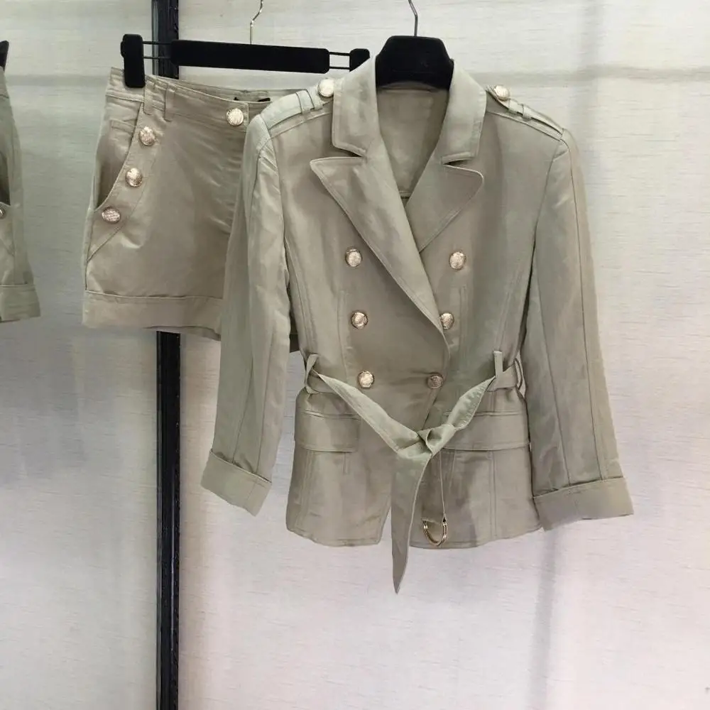 

2019 summer new cotton silk fabric casual fashion suit 0603