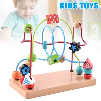

Baby Kids Wooden Math Toy Counting Bead Abacus Wire Maze Roller Early Educational Toys Set YJS Dropship