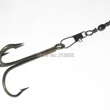 Новое высокое качество Трехместный ручка Рыбалка ВЧ Крючки Размеры 11/0# с Баррелл поворотный с Фиксирующей Оснастки Рыбалка крючка