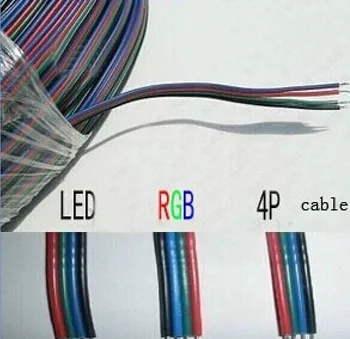 

10m/lot, RGB 4pin wire for LED RGB strip, 22AWG RGB cable, 4 color wire, 4pin Tinned copper extend wire, 10meters, free shipping