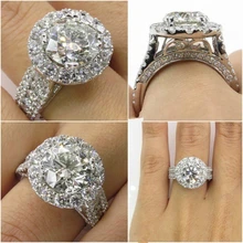 14K Wit Goud Diamanten Ringen Sieraden Voor Vrouwen Bizuteria Anillos Bague Ring Diamant 2 Karaat Topaz Diamond Ring Anel sieraden