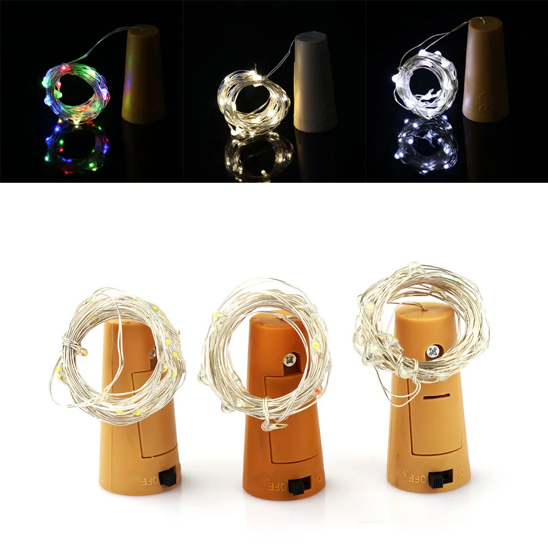 2M 20LED String Lights Cork Shaped Bottle Stopper Light Glass Wine
