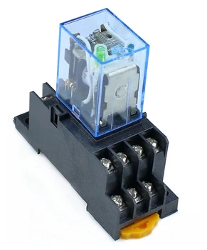 

1set MY4NJ DC12V AC12V DC24V AC24V Coil 4NO 4NC Relay DIN Rail 14 Pin + Base Mini relay