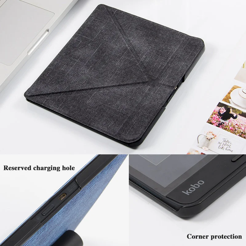 BOZHUORUI High Quality Case funda for 8 Inch Kobo Forma e-Books Multiangle folding Stand Support Cover Case With Auto Sleep/Wake