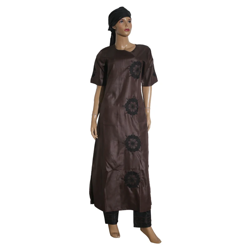 women brown H& D африканская одежда традиционные платья для пар для мужчин и женщин костюм Базен riche вышивка дизайн Дашики Халат - Цвет: women brown