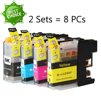 

Hot 2 Sets LC233 233XL compatible ink cartridges For Brother DCP-J4120DW MFC-J4620DW MFC-J5320DW MFC-J5720DW printer full ink