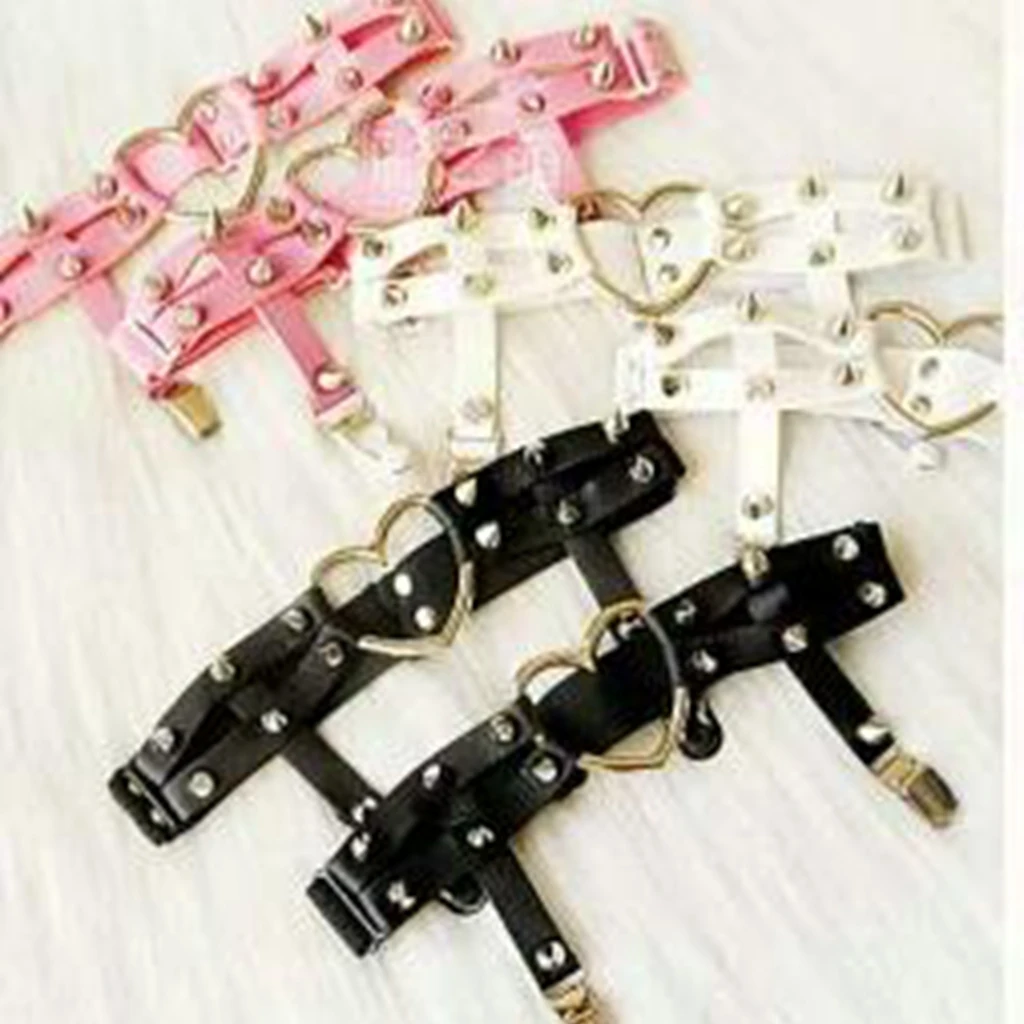 5Pcs Sliver Alloy Heart Circle Rings DIY Charms for Womens Collar Choker Leather Necklace Jewelry Leg Ring Garter Belt Making